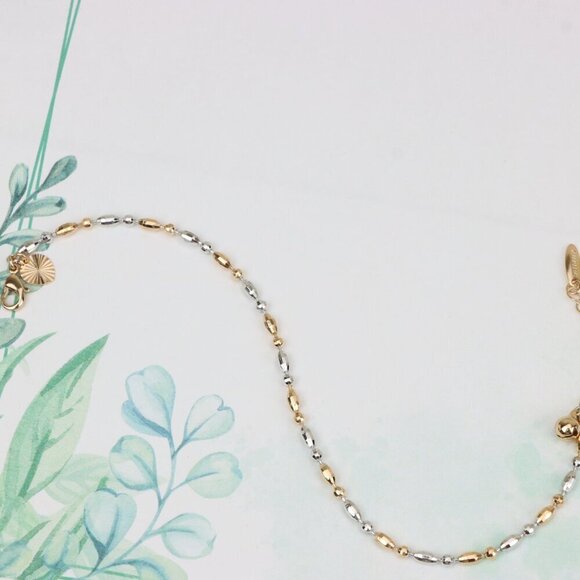 "Dual-Tone Beaded Rose Gold & Silver Bracelet with Adjustable Fit, XPBL0777 - Picture 4 of 12